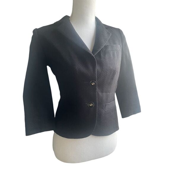 Trina Turk Solid Black Long Sleeve 2 Button Blazer Jacket Women 2 - Picture 1 of 10